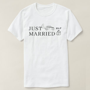 Just Married Mr And Mrs Honeymoon, Newlywed Couple T-Shirt