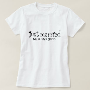 Just married mr and mrs newly weds typography T-Shirt