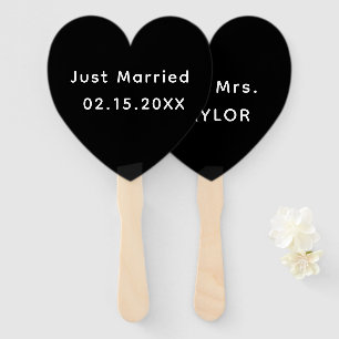 Just Married Mr. & Mrs.   Wedding Monogram  Hand Fan