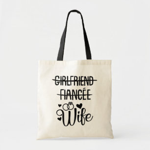 Just Married Mrs Bride Wedding Honeymoon Tote Bag