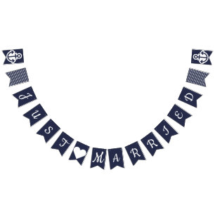 Just Married Nautical Wedding Bunting