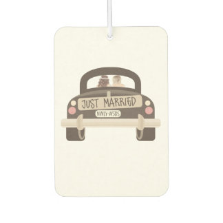 Just Married - newly weds - lesbian wedding gift Car Air Freshener