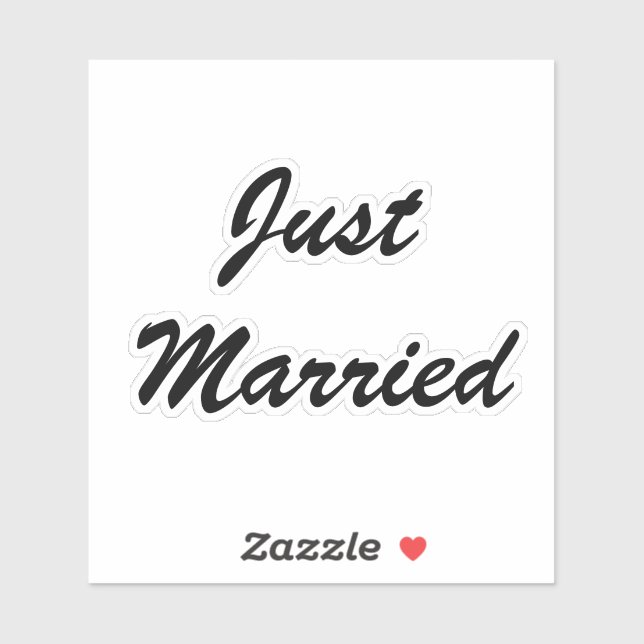 Just Married  Newlyweds Custom Script Text Wedding (Sheet)