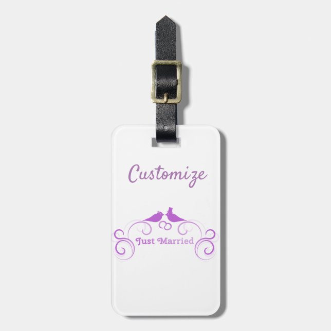 Just Married Newlyweds Thunder_Cove Luggage Tag (Front Vertical)