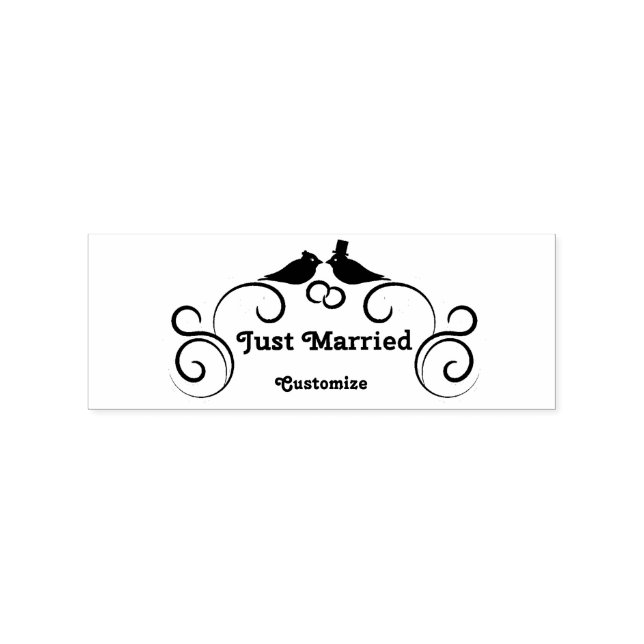Just Married Newlyweds Thunder_Cove Rubber Stamp (Imprint)
