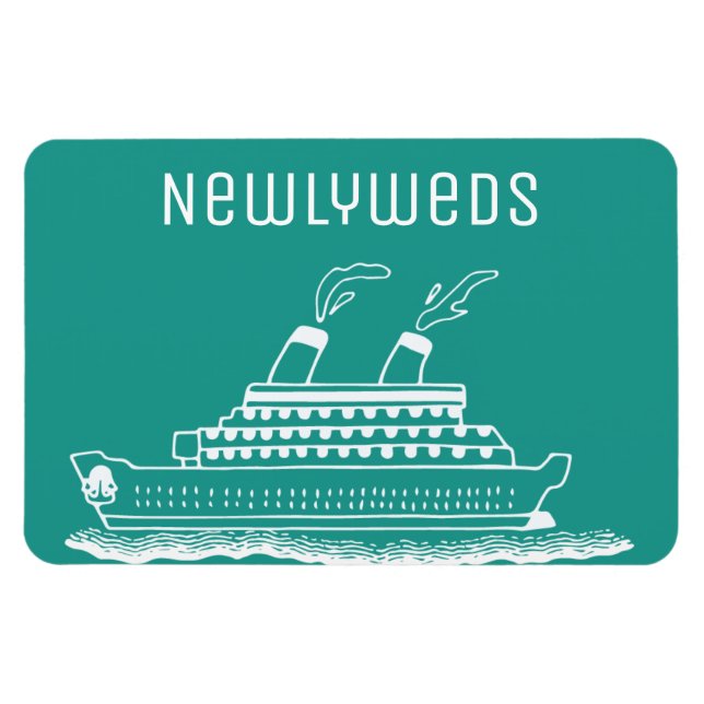 Just Married Newlyweds Wedding Cruise Cabin Door Magnet (Horizontal)