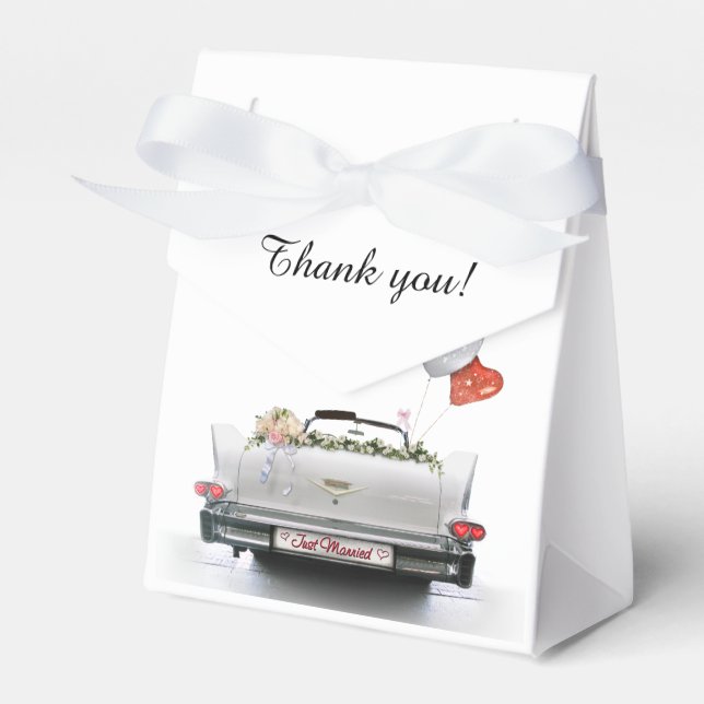 Just Married Oldtimer Car Favour Box (Front Side)