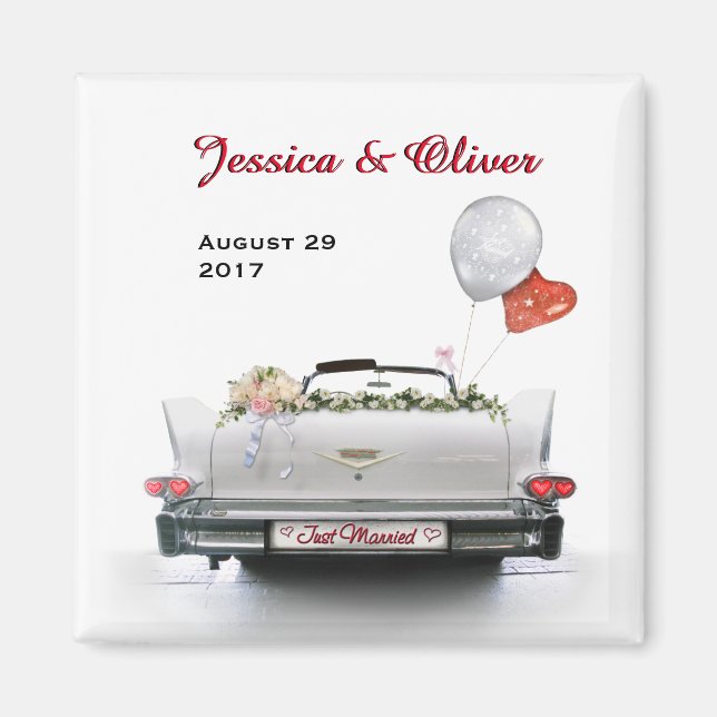 Just Married Oldtimer Car Magnet (Front)