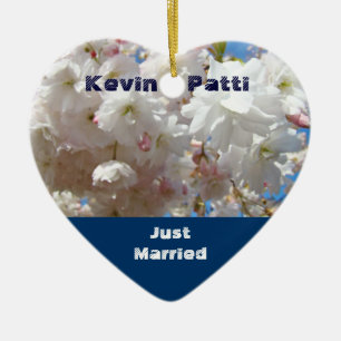 Just Married! ornaments Newly Wed gifts Blossoms