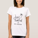 Just married palm tree wedding gift beach T-Shirt<br><div class="desc">Just married palm tree wedding gift beach design</div>