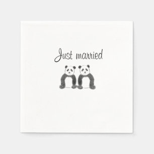 Just married panda  napkin