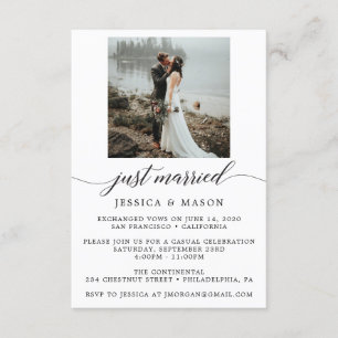 Just Married Party Invite Eloped Announcement