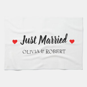 Just Married Personalised Tea Towel