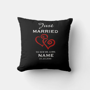 'Just Married' Personalised Throw Pillow