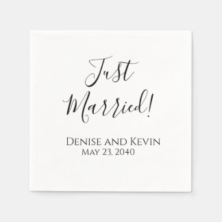 Just Married Personalised Wedding Napkins