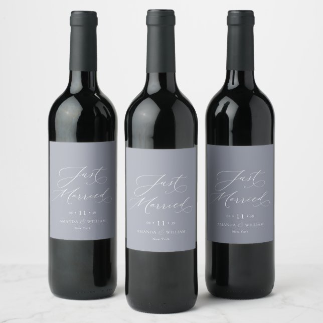 Just Married Personalised Wedding Wine Label (Bottles)