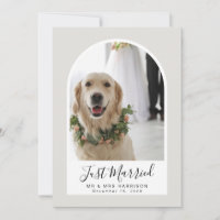 Just Married Photo Arched Frame Wedding