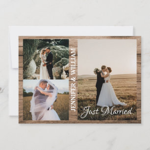 Just Married Photo Collage Wedding Announcement