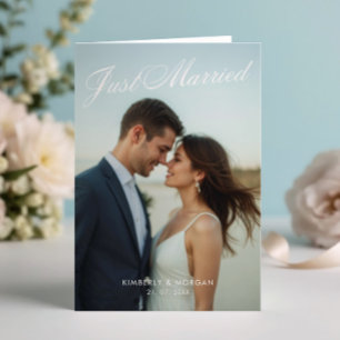 Just Married Photo Folded Wedding Announcement