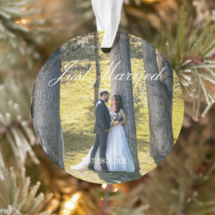 Just Married Photo Ornament