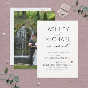 Just Married Photo Wedding Celebration Invitation