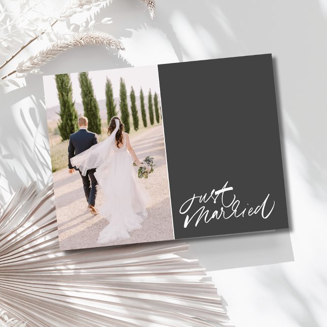 Just Married Photo Wedding Thank You Postcard (Just Married Photo Wedding Thank You Postcard)