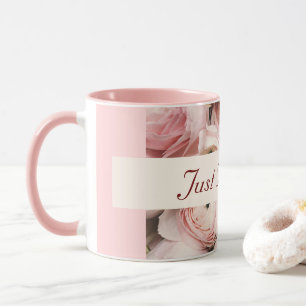 Just Married, Pink Roses, Love is in the Air Round Mug