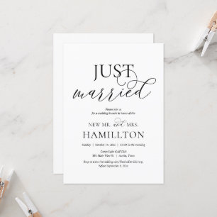 Just Married, Post wedding Brunch Elopement Invita Invitation