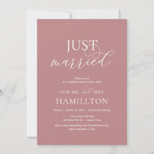 Just Married, Post wedding Brunch Elopement Invitation