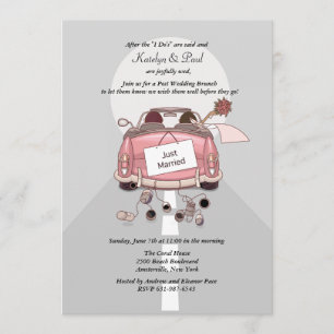 Just Married Post Wedding Brunch Invitation - Grey