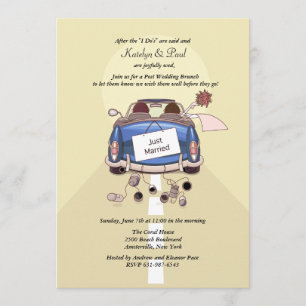 Just Married Post Wedding Brunch Invitation - yell