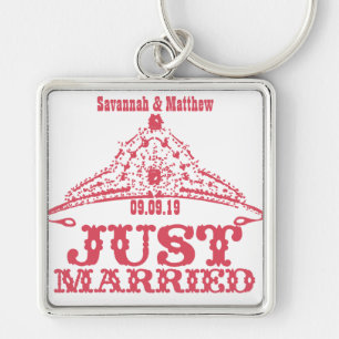 Just Married Princess Bride Tiara Weddings Key Ring