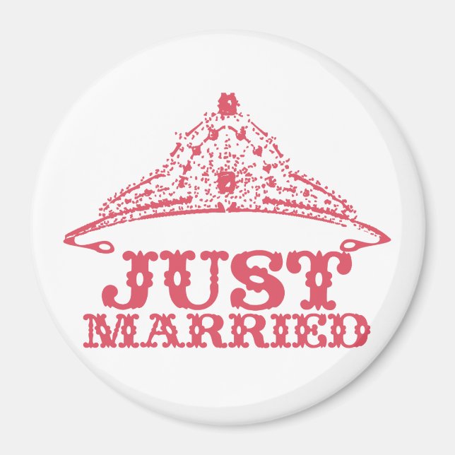 Just Married Princess Bride Tiara Weddings Magnet (Front)