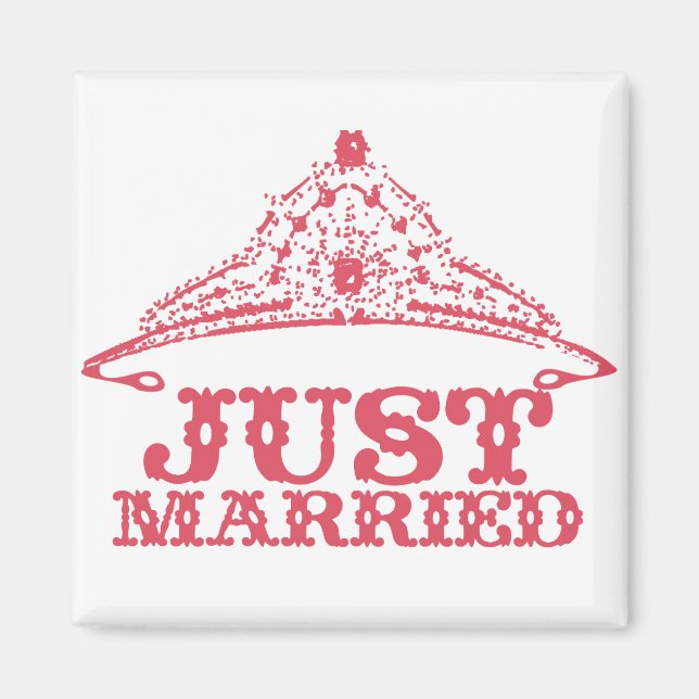 Just Married Princess Bride Tiara Weddings Magnet (Front)