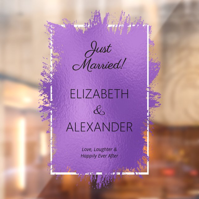 Just Married! Purple Faux Foil (Sheet 2)