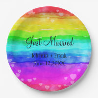 Just Married Rainbow Colours