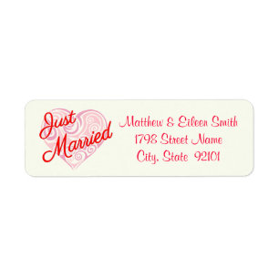 Just Married Return Address Label