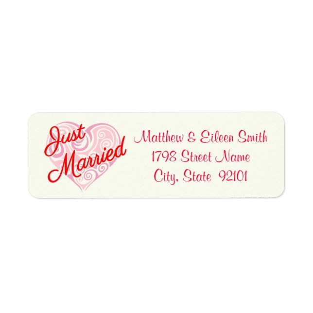 Just Married Return Address Label (Front)