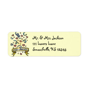 Just Married Return Address Labels