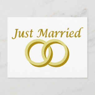 Just Married rings Announcement Postcard