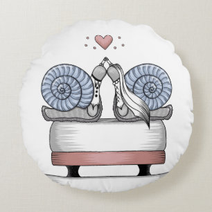 Just married round cushion