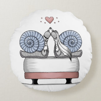 Just married round cushion
