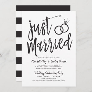 Just Married Script   Post Wedding Party Invitation
