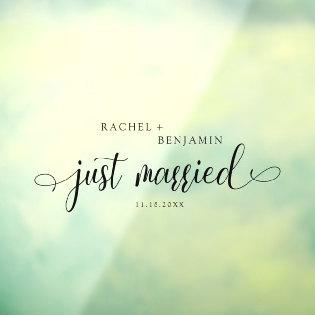 Just Married Script Traditional Simple Black  (Sheet 3)