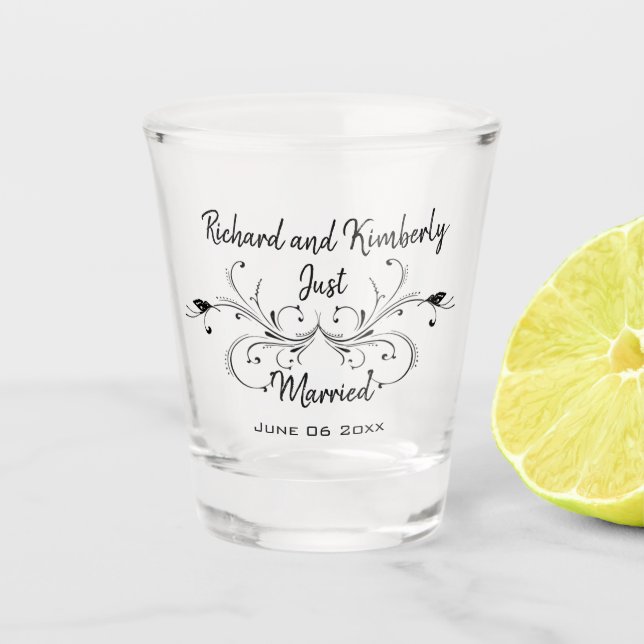 Just Married Shot Glass (Front)