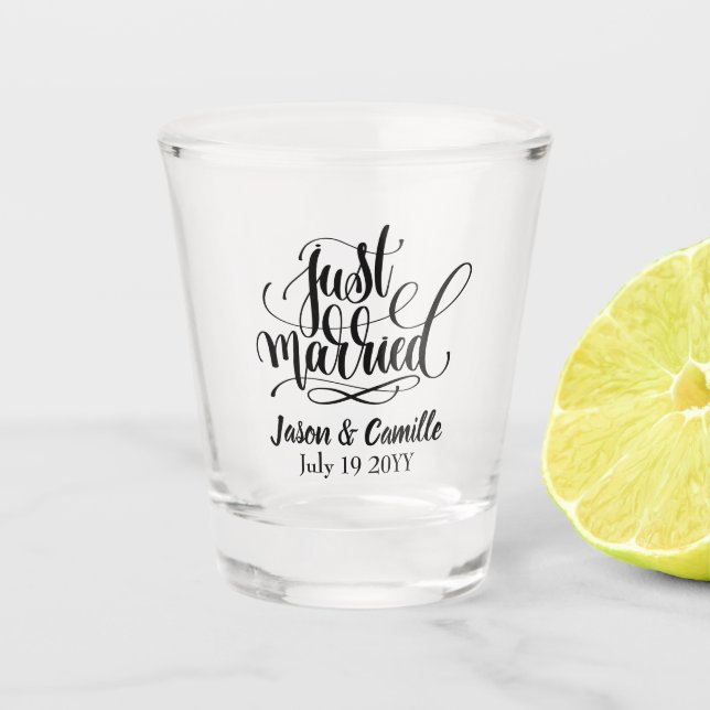 Just Married Shot Glass (Front)