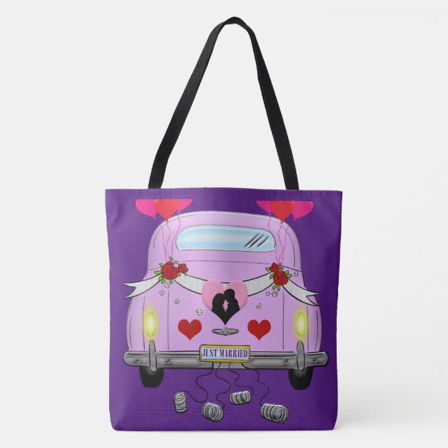Just Married Shoulder Tote Bag (Front)