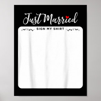 Just Married Sign My Shirt - Bride &amp; Groom 
