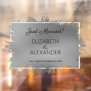 Just Married! Silver Faux Foil