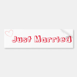 Just Married Simple Bumper Sticker